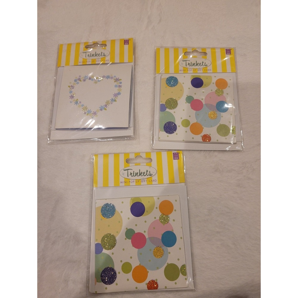 3 NIP Mini Pop Up Cards